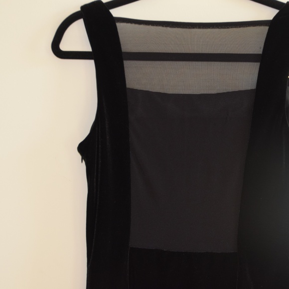 Scott McClintock Black Velvet Sheer-back Dress - Picture 4 of 8
